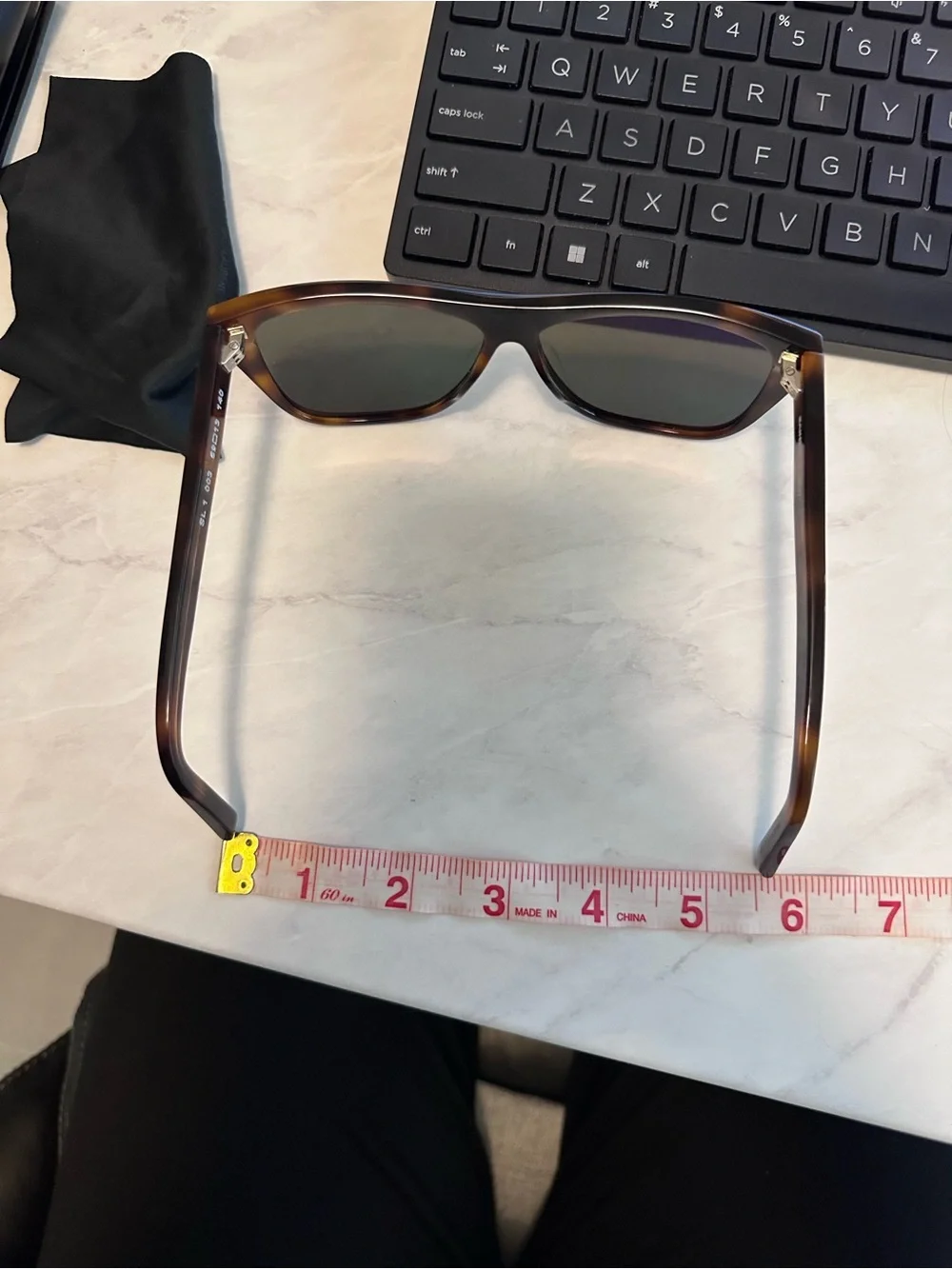 Saint Laurent Tortoise Square Sunglasses with Case